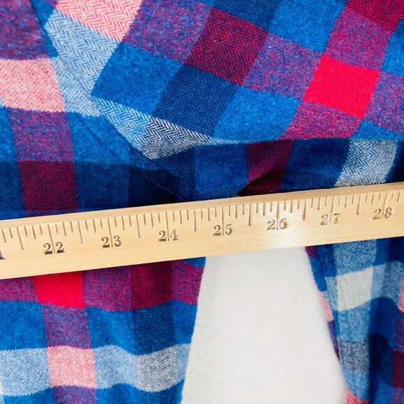 Barbour Flannel Shirt Mens XXL Tailored Fit Blue Red Button Down Long Sleeve - Picture 6 of 13
